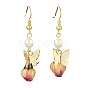 Brass Butterfly Dangle Earrings EJEW-TA00391-1