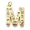 Brass Micro Pave Clear Cubic Zirconia Pendants KK-G521-01G-M-1