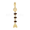 Brass Pave Cubic Zirconia Clear Cubic Zirconia & Natural Tiger Eye & Enamel European Dangle Charms GG-CBA3401-01G-B01-1