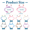 8Pcs 8 Colors Gradient Color Adjustable Braided Segment Dyed Nylon Bracelets AJEW-TA0001-31-2