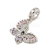 Rack Plating Brass Pave Colorful Cubic Zirconia European Dangle Charms KK-P277-19P-2