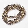 Electroplate Transparent Glass Beads Strands X-EGLA-A034-T6mm-O18-2