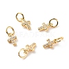 Brass Micro Pave Clear Cubic Zirconia Pendants LS-ZIRC-P094-18G-RS-1