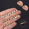 Brass Micro Pave Clear Cubic Zirconia Cartilage Earrings WGF4DCF-08-1