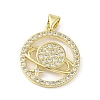 Rack Plating Brass Micro Pave Cubic Zirconia Pendants KK-C052-22G-1