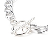 Glass Wrapped Link Bracelets with Aluminium Twisted Curb Chains for Women BJEW-TA00112-3