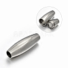 Oval 304 Stainless Steel Smooth Surface Magnetic Clasps Fit 5mm Cords STAS-N065-60-1