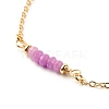 Natural Dyed Malaysia Jade Link Anklets for Women AJEW-AN00474-5