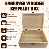 Rectangle Wooden Memory Keepsake Boxes with Lids CON-WH0101-003-4