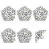 6Pcs 1-Hole Zinc Alloy Buttons FIND-FG0004-89S-1