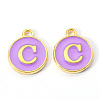 Golden Plated Alloy Enamel Charms X-ENAM-S118-10C-1