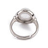 Natural Quartz Crystal Round Adjustable Rings RJEW-K271-04P-07-4