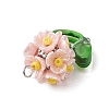 Glass Seed Beaded Flower Pendants X1-PALLOY-MZ00521-01-4