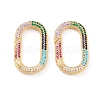 Brass Micro Pave Cubic Zirconia Spring Gate Rings ZIRC-L093-50G-1