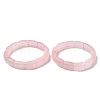 Natural Rose Quartz Bead Stretch Bracelets for Women Men BJEW-C097-02A-13-1