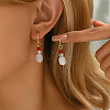Golden Glass Bead Vintage Ethnic Style Tassel Brass Hoop Earrings for Women RK1435-2-1