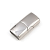 Tarnish Resistant Smooth 304 Stainless Steel Magnetic Clasps with Glue-in Ends STAS-E055-10-3