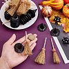 20Pcs Halloween Wood Mini Broom DJEW-ME0001-07-3