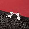 Stainless Steel Small Animal Stud Earrings for Women PW-WG5B49B-06-1