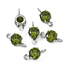 SHEGRACE Brass Pave Cubic Zirconia Flat Round Connector Charms XGRQ2O414-435D-P-2