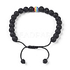 Natural Lava Rock Braided Bead Bracelets BJEW-G607-02-2