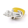 Natural & Synthetic Gemstone Tiger-Shaped Brass Pendants KK-C232-02P-RS-5