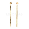 Brass Enamel Curb Chain Tassel Earrings EJEW-JE05789-02-2