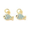 Brass Micro Pave Cubic Zirconia Pendants X-KK-U056-19G-1