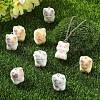 Cat Shape Flocky Opaque Resin Pendants RESI-YWC0002-04F-5