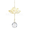 Brass Hollow Lotus Hanging Ornaments HJEW-E012-03G-01-3