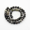 Natural Black Silk Stone/Netstone Round Beads Strands G-N0148-03-4mm-2