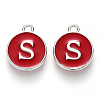 Platinum Plated Alloy Enamel Charms X-ENAM-S118-03S-P-1