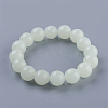 Synthetic Luminous Stone Beaded Stretch Bracelet BJEW-P203-8mm-01A-1