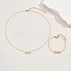 Stainless Steel Rhinestone Infinity Bracelets & Necklaces Sets for Women FF0188-5