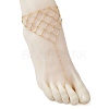 304 Stainless Steel Bar Link Triangle Mesh Toe Ring Anklets for Women AJEW-AN00664-3