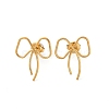 304 Stainless Steel Stud Earrings EJEW-G423-32F-G-4