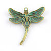 Dragonfly Zinc Alloy Big Pendant Rhinestone Settings PALLOY-R065-090-FF-2