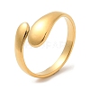 304 Stainless Steel Teardrop Open Cuff Rings for Women STAS-D085-11G-1