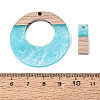 14Pcs 7 Styles Opaque Resin & Ash Wood Pendants RESI-N053-13-4