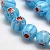 Round Millefiori Glass Beads Strands LK-P002-04-2