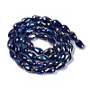 Opaque Solid Color Electroplate Glass Beads Strands LS-EGLA-N013-P6mm-B03-2