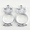 Rack Plating Alloy Owl Pendant Rhinestone Settings PALLOY-S047-16D-FF-1