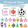 102Pcs 17 Styles Silicone Pendants SIL-SC0002-96-2