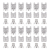 100 Sets 2-Strands 4-Holes 304 Stainless Steel Box Clasps STAS-DC0012-94-1