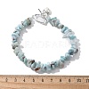 Natural Larimar Beaded Bracelets X-BJEW-JB02681-01-7