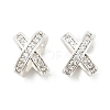 Brass Micro Pave Cubic Zirconia Beads KK-P297-06S-1