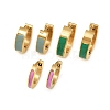304 Stainless Steel Enamel Hoop Earrings EJEW-K268-19G-02-4