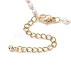 Handmade Brass & Round ABS Plastic Imitation Pearl Link Chain Bracelet Making AJEW-JB01326-3