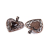 Natural Tiger Eye Peach Love Heart Pendants G-G158-01-01-2