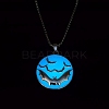 Luminous Glow in the Dark Alloy Halloween Bat Pendant Nekclaces PW-WG387DD-01-1